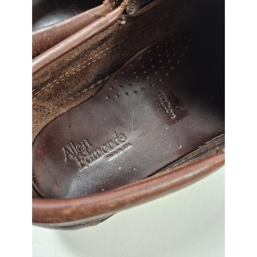 Allen Edmonds Wilton Boat Shoes Mens Size 8.5 Brown Leather Moc Toe Casual